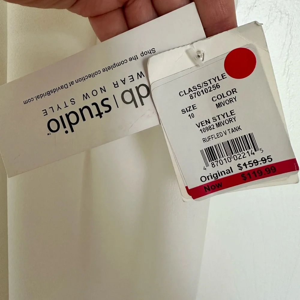 David’s Bridal Ruffled V Tank Dress - Picture 3 of 5